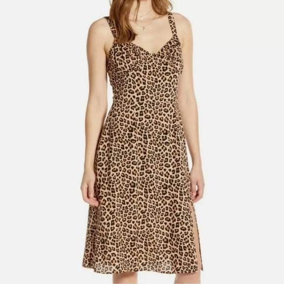 Code X Mode Leopard Print Midi Sundress - Picture 1 of 10